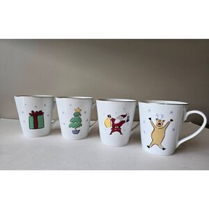 Merry Brite Set of four cups Christmas theme